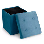 Seat & Declutter! Plush cushion, hidden storage, lightweight & portable. Folds flat