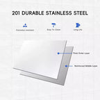 Stainless Steel Table 48x24, Heavy Duty Metal Commercial Prep Table with Four Tiers of Storage with Hooks for Kitchen, Home, Hotel Food Prep