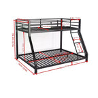 Bellemave Metal Twin Bunk bed for Kids and Adults , With Safety Guardrail and Ladder , Black