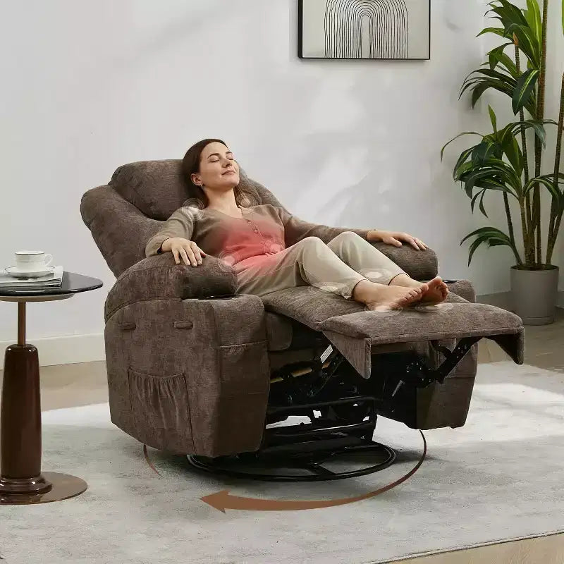 Recliner Chair, 360 Swivel Rocker Recliner Chair for Adults, for Living Room, Bedroom, Home