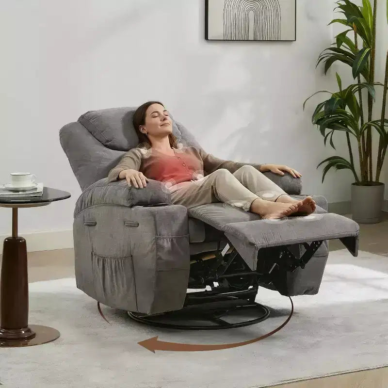 Recliner Chair, 360 Swivel Rocker Recliner Chair for Adults, for Living Room, Bedroom, Home