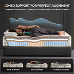 12 inch King Size Tencel Medium Hybrid Mattress, Plush Layer and Cooling Gel Memory Foam Mattress in a Box