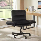 Bestier Criss Cross Chair with Armrests & Wheels, Ergonomic Cross Legged Office Chair Computer Task Chair, Desk Chair for Home Office & Vanity
