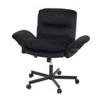 Bestier Criss Cross Chair with Armrests & Wheels, Ergonomic Cross Legged Office Chair Computer Task Chair, Desk Chair for Home Office & Vanity