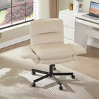 Bestier Criss Cross Chair with Armrests & Wheels, Ergonomic Cross Legged Office Chair Computer Task Chair, Desk Chair for Home Office & Vanity