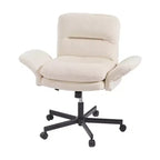 Bestier Criss Cross Chair with Armrests & Wheels, Ergonomic Cross Legged Office Chair Computer Task Chair, Desk Chair for Home Office & Vanity
