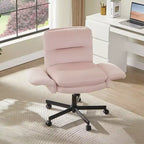 Bestier Criss Cross Chair with Armrests & Wheels, Ergonomic Cross Legged Office Chair Computer Task Chair, Desk Chair for Home Office & Vanity