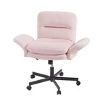 Bestier Criss Cross Chair with Armrests & Wheels, Ergonomic Cross Legged Office Chair Computer Task Chair, Desk Chair for Home Office & Vanity