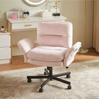 Bestier Criss Cross Chair with Armrests & Wheels, Ergonomic Cross Legged Office Chair Computer Task Chair, Desk Chair for Home Office & Vanity
