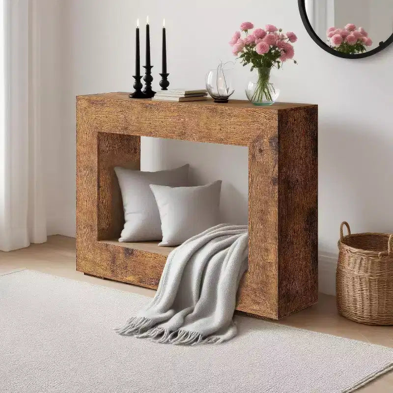 47 in Farmhouse Console Table,Entryway Console Table with Storage, Industrial Hallway Accent Table for Living Room, Entrance