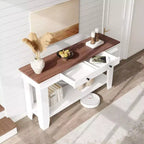 54 Console Table for Entryway - Farmhouse Entryway Table with Storage and Drawers, Small Entry Tables for Hallway Behind Couch Table Sofa Table