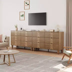 Modern Wooden 6 Drawer Dresser , Vintage Pattern Design for Bedroom, Living Room,