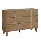 Modern Wooden 6 Drawer Dresser , Vintage Pattern Design for Bedroom, Living Room,