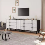 Modern Wooden 6 Drawer Dresser , Vintage Pattern Design for Bedroom, Living Room,
