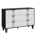 Modern Wooden 6 Drawer Dresser , Vintage Pattern Design for Bedroom, Living Room,
