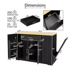 Okak Modrn Kitchen Island with Doors & Center Drawer & Trash Can Storage,Storage Cabinet Dining Sideboard for Kitchen,Dining Room