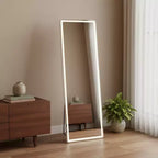 HomeRoots 64 Clear Lighted Freestanding and Wall Mount Frameless Full Length Mirror