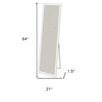 HomeRoots 64 Clear Lighted Freestanding and Wall Mount Frameless Full Length Mirror