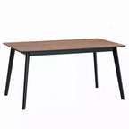 Royal Hampton Dining Table, 59 Inch Rectangular Brown Top, Scandinavian Black