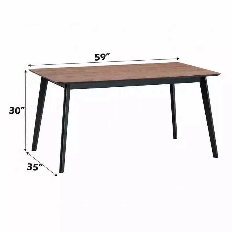 Royal Hampton Dining Table, 59 Inch Rectangular Brown Top, Scandinavian Black