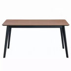 Royal Hampton Dining Table, 59 Inch Rectangular Brown Top, Scandinavian Black