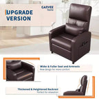 COZONY Power Recliner Chair with Heat & Massage, Adjustable Electric PU Leather Recliner, Tall Back, Padded Seat, Home Theater Sofa for Living Room