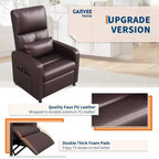 COZONY Power Recliner Chair with Heat & Massage, Adjustable Electric PU Leather Recliner, Tall Back, Padded Seat, Home Theater Sofa for Living Room