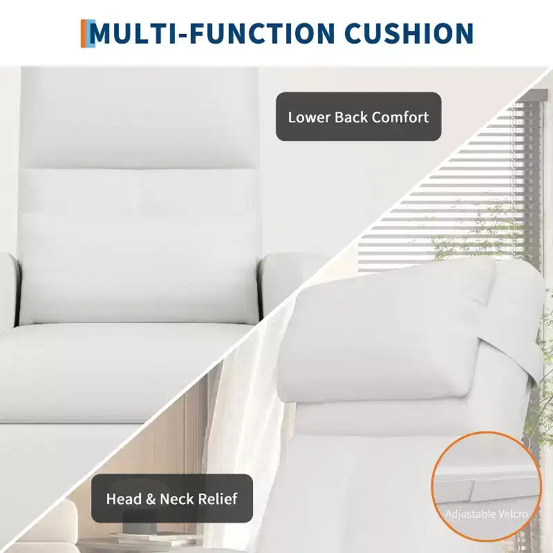 COZONY Power Recliner Chair with Heat & Massage, Adjustable Electric PU Leather Recliner, Tall Back, Padded Seat, Home Theater Sofa for Living Room