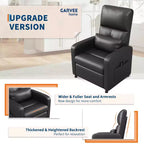 COZONY Power Recliner Chair with Heat & Massage, Adjustable Electric PU Leather Recliner, Tall Back, Padded Seat, Home Theater Sofa for Living Room