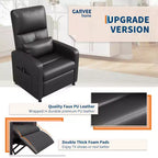 COZONY Power Recliner Chair with Heat & Massage, Adjustable Electric PU Leather Recliner, Tall Back, Padded Seat, Home Theater Sofa for Living Room