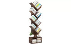 GustoWave Tier Wooden Tall Bookshelf with Storage, Corner Bookshelf, Tree Bookshelf, for Living Room, Bedroom, Home Office