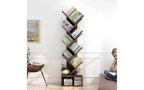 GustoWave Tier Wooden Tall Bookshelf with Storage, Corner Bookshelf, Tree Bookshelf, for Living Room, Bedroom, Home Office