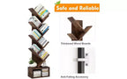GustoWave Tier Wooden Tall Bookshelf with Storage, Corner Bookshelf, Tree Bookshelf, for Living Room, Bedroom, Home Office