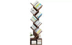 GustoWave Tier Wooden Tall Bookshelf with Storage, Corner Bookshelf, Tree Bookshelf, for Living Room, Bedroom, Home Office