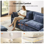 Modern grey Chenille yarn modular segmented sofa, adjustable combination L-shaped sofa, Flexible Combination Living Room Furniture, Blue