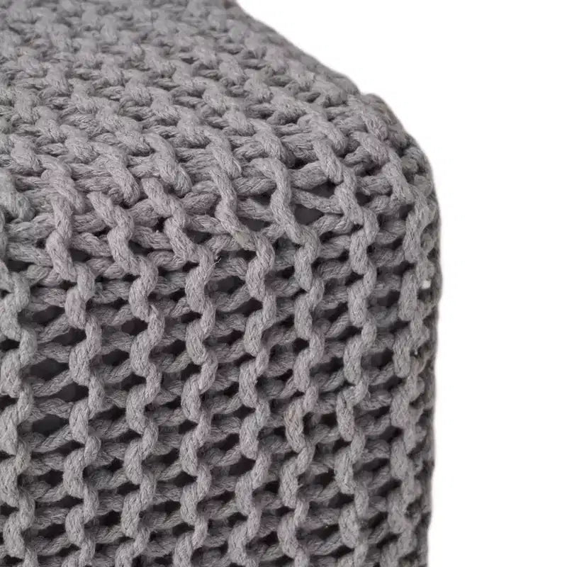 Knitted Footstool, Square Upholstered Footstool, Small furniture, Suitable For Living Room and Bedroom, No Assembly Required.