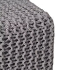 Knitted Footstool, Square Upholstered Footstool, Small furniture, Suitable For Living Room and Bedroom, No Assembly Required.