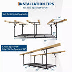 Heavy-Duty Overhead Garage Storage Rack  Ceiling Mounted Steel Shelving System (600LBS Capacity, Adjustable Height, 1-Pack)