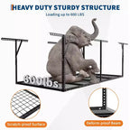 Heavy-Duty Overhead Garage Storage Rack  Ceiling Mounted Steel Shelving System (600LBS Capacity, Adjustable Height, 1-Pack)