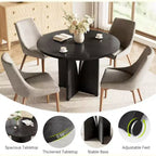 Lantine 39-Inch Round Dining Table for 4, Rustic Kitchen Table with X-Shaped Stable Pedestal, Dinner Table for Dining Room, Living Room