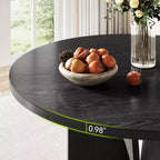 Lantine 39-Inch Round Dining Table for 4, Rustic Kitchen Table with X-Shaped Stable Pedestal, Dinner Table for Dining Room, Living Room