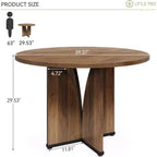 Lantine 39-Inch Round Dining Table for 4, Rustic Kitchen Table with X-Shaped Stable Pedestal, Dinner Table for Dining Room, Living Room