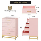 Wooden drawer cabinet, modern tall storage unit with anti-tip device, suitable for bedrooms, living rooms, and hallways.