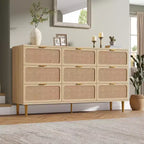 Rattan chest of drawers for the bedroom, large-capacity drawer cabinets for the wardrobe, suitable for the living room, hallway, and children's room.