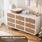 Rattan chest of drawers for the bedroom, large-capacity drawer cabinets for the wardrobe, suitable for the living room, hallway, and children's room.
