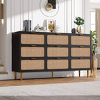Rattan chest of drawers for the bedroom, large-capacity drawer cabinets for the wardrobe, suitable for the living room, hallway, and children's room.