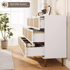 Rattan chest of drawers for the bedroom, large-capacity drawer cabinets for the wardrobe, suitable for the living room, hallway, and children's room.