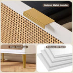 Rattan chest of drawers for the bedroom, large-capacity drawer cabinets for the wardrobe, suitable for the living room, hallway, and children's room.