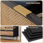 Rattan chest of drawers for the bedroom, large-capacity drawer cabinets for the wardrobe, suitable for the living room, hallway, and children's room.
