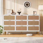 Rattan chest of drawers for the bedroom, large-capacity drawer cabinets for the wardrobe, suitable for the living room, hallway, and children's room.